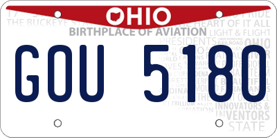 OH license plate GOU5180