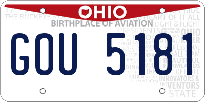 OH license plate GOU5181