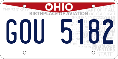 OH license plate GOU5182