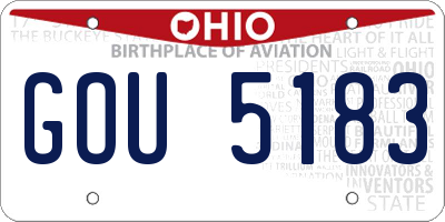 OH license plate GOU5183
