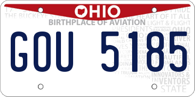 OH license plate GOU5185