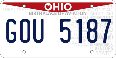 OH license plate GOU5187