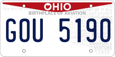 OH license plate GOU5190