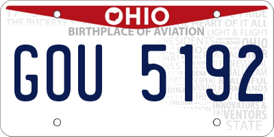 OH license plate GOU5192