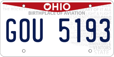 OH license plate GOU5193