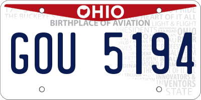OH license plate GOU5194