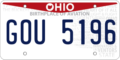 OH license plate GOU5196