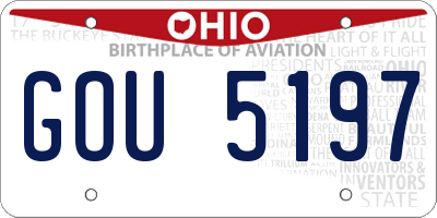 OH license plate GOU5197