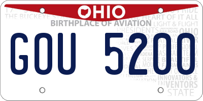 OH license plate GOU5200