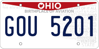 OH license plate GOU5201