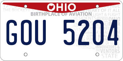 OH license plate GOU5204