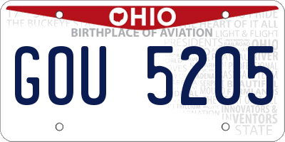 OH license plate GOU5205