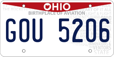 OH license plate GOU5206