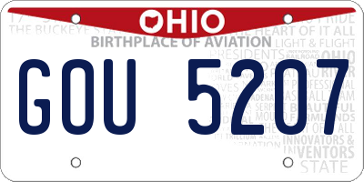 OH license plate GOU5207