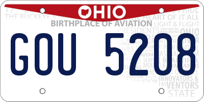 OH license plate GOU5208
