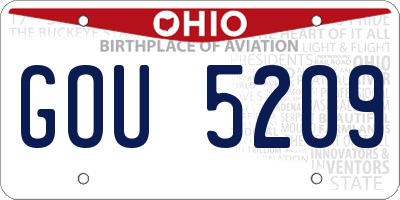 OH license plate GOU5209