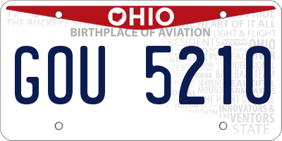 OH license plate GOU5210