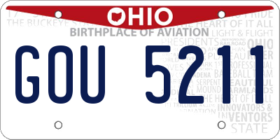 OH license plate GOU5211