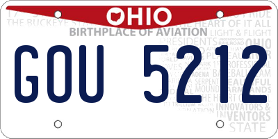 OH license plate GOU5212