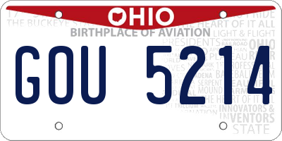 OH license plate GOU5214