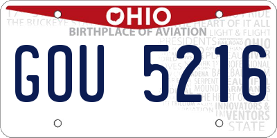 OH license plate GOU5216