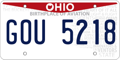 OH license plate GOU5218