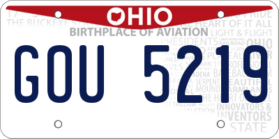 OH license plate GOU5219
