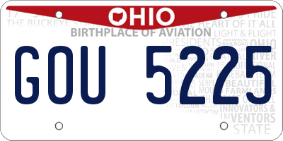 OH license plate GOU5225