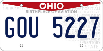 OH license plate GOU5227