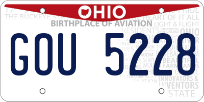 OH license plate GOU5228