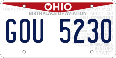 OH license plate GOU5230