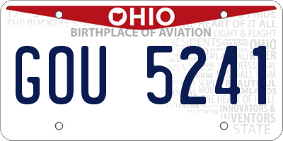 OH license plate GOU5241