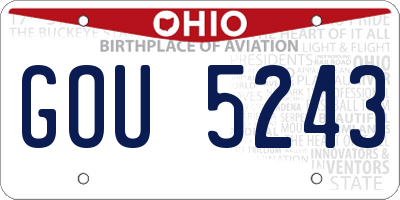 OH license plate GOU5243