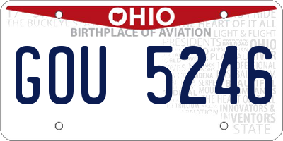 OH license plate GOU5246