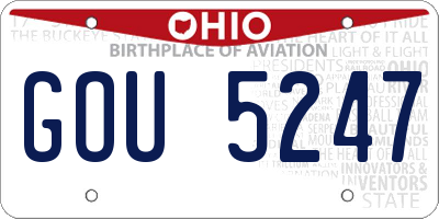OH license plate GOU5247