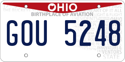 OH license plate GOU5248