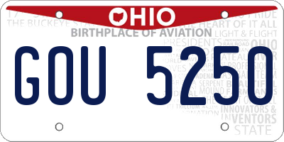 OH license plate GOU5250