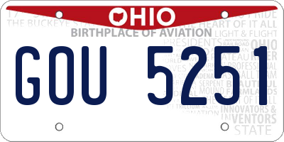 OH license plate GOU5251