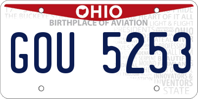 OH license plate GOU5253