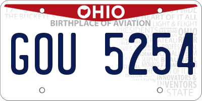 OH license plate GOU5254