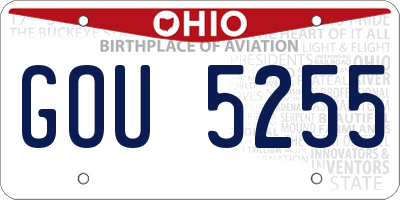 OH license plate GOU5255