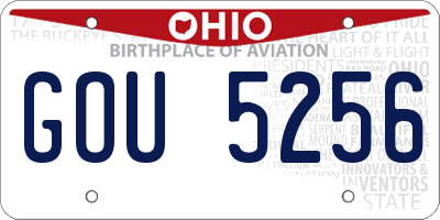 OH license plate GOU5256