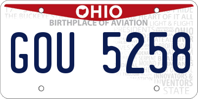 OH license plate GOU5258