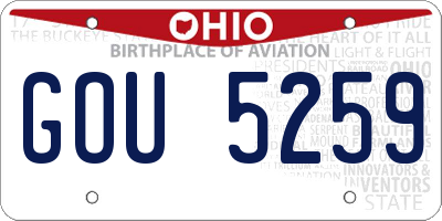 OH license plate GOU5259