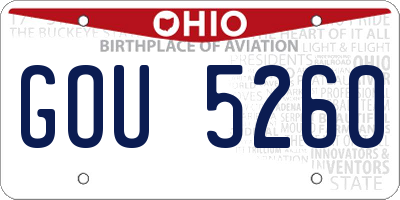 OH license plate GOU5260