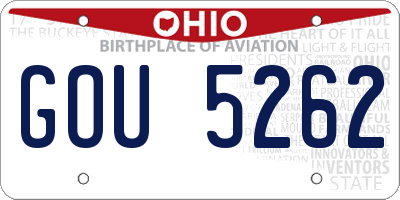 OH license plate GOU5262