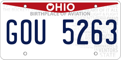 OH license plate GOU5263