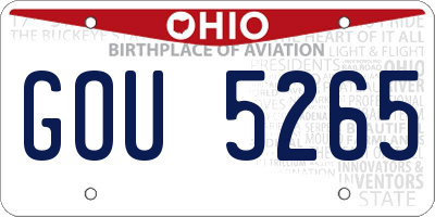 OH license plate GOU5265