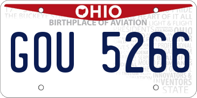 OH license plate GOU5266