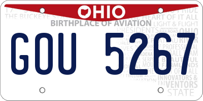 OH license plate GOU5267